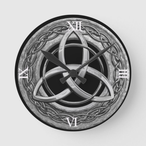 Metal Celtic Trinity Knot Round Clock