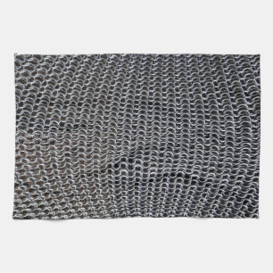 metal chain mail armor medieval knight fighter his kitchen towel