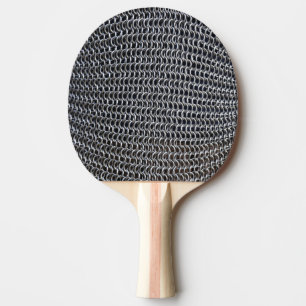 metal chain mail armor medieval knight fighter his Ping-Pong paddle