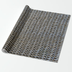 metal chain mail armor medieval knight fighter his wrapping paper