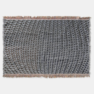 metal chain mail armour mediaeval knight fighter throw blanket