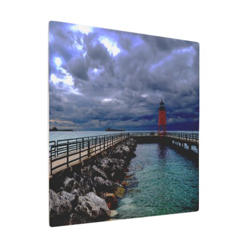 Metal Charlevoix Lighthouse Metal Print