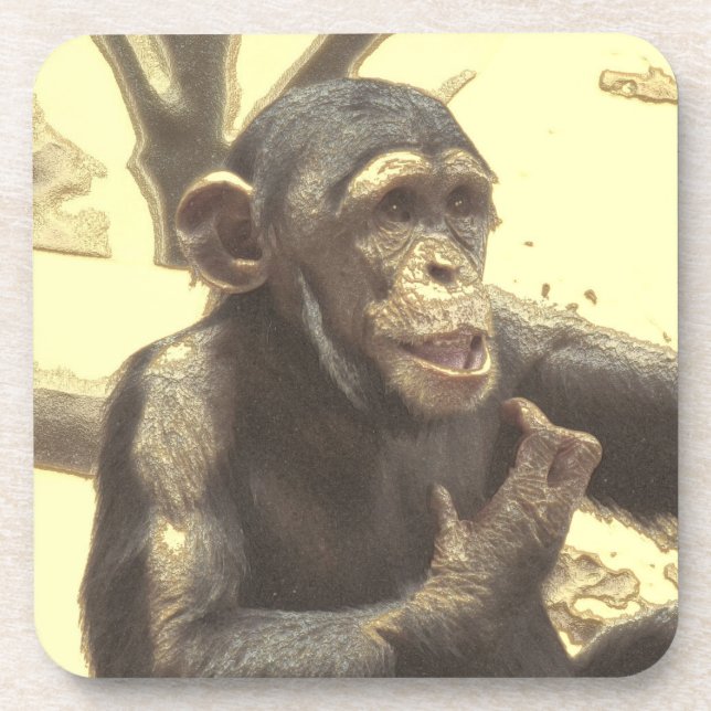 metal Chimp Beverage Coaster (Front)