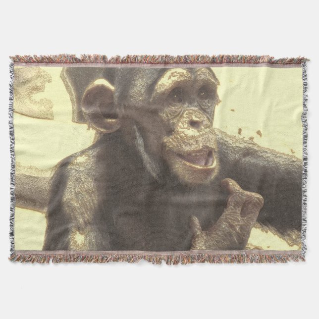 metal Chimp Throw Blanket (Front)