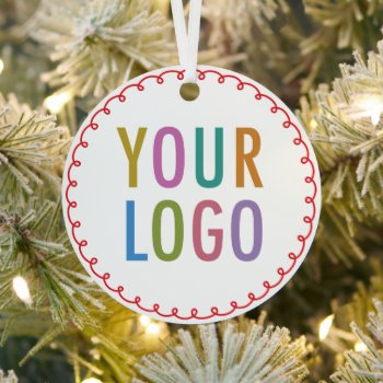 Metal Christmas Ornament Custom Logo Personalized by MISOOK at Zazzle