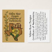 Metal Clay Jewelry Certificate of Authenticity (Front & Back)