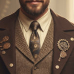 Metal Clock Steampunk Vintage Industrial Neck Tie<br><div class="desc">This design was created though digital art. It may be personalized by choosing the customize further option. Contact me at colorflowcreations@gmail.com if you with to have this design on another product. Purchase my original abstract acrylic painting for sale at www.etsy.com/shop/colorflowart. See more of my creations or follow me at www.facebook.com/colorflowcreations,...</div>