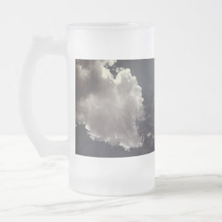 Metal clouds frosted glass beer mug