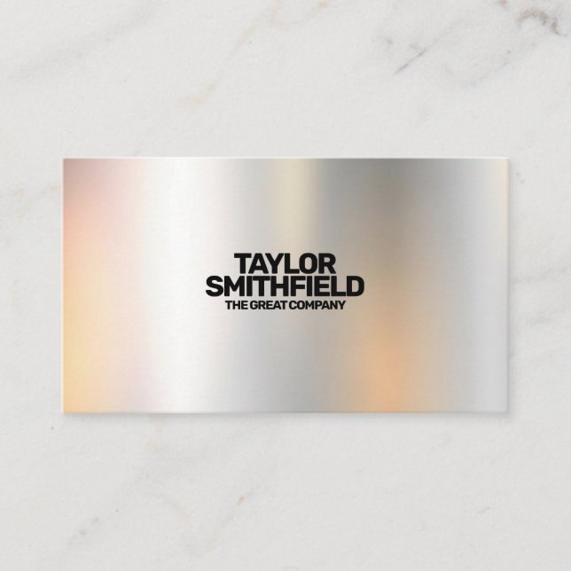 Metal Color Shift Trendy Modern Business Card (Front)