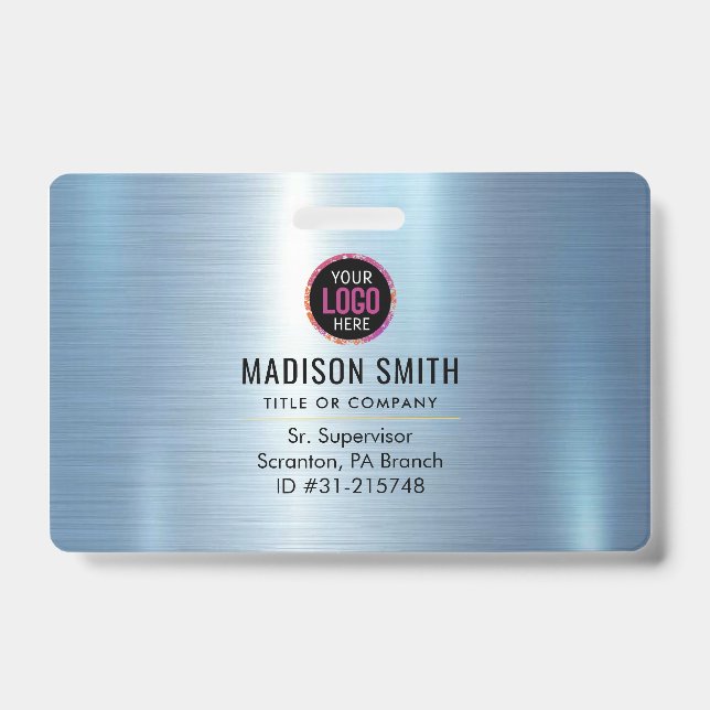 METAL Company Logo ID Employee  Badge (Front)