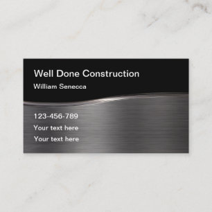 Metal Construction Business Template  Business Card