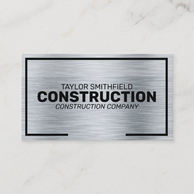 METAL CONSTRUCTION PROFESSIONAL GEOMETRIC BUSINESS CARD (Front)