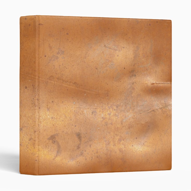 Metal copper texture 3 ring binder Zazzle