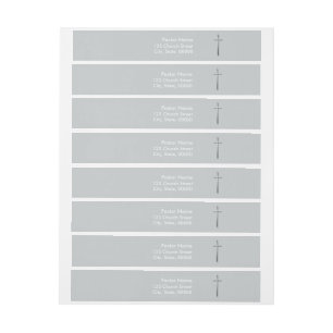 Metal Cross Shadow Christian Wraparound Labels