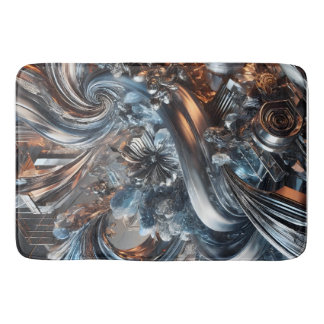 Metal currents bath mat