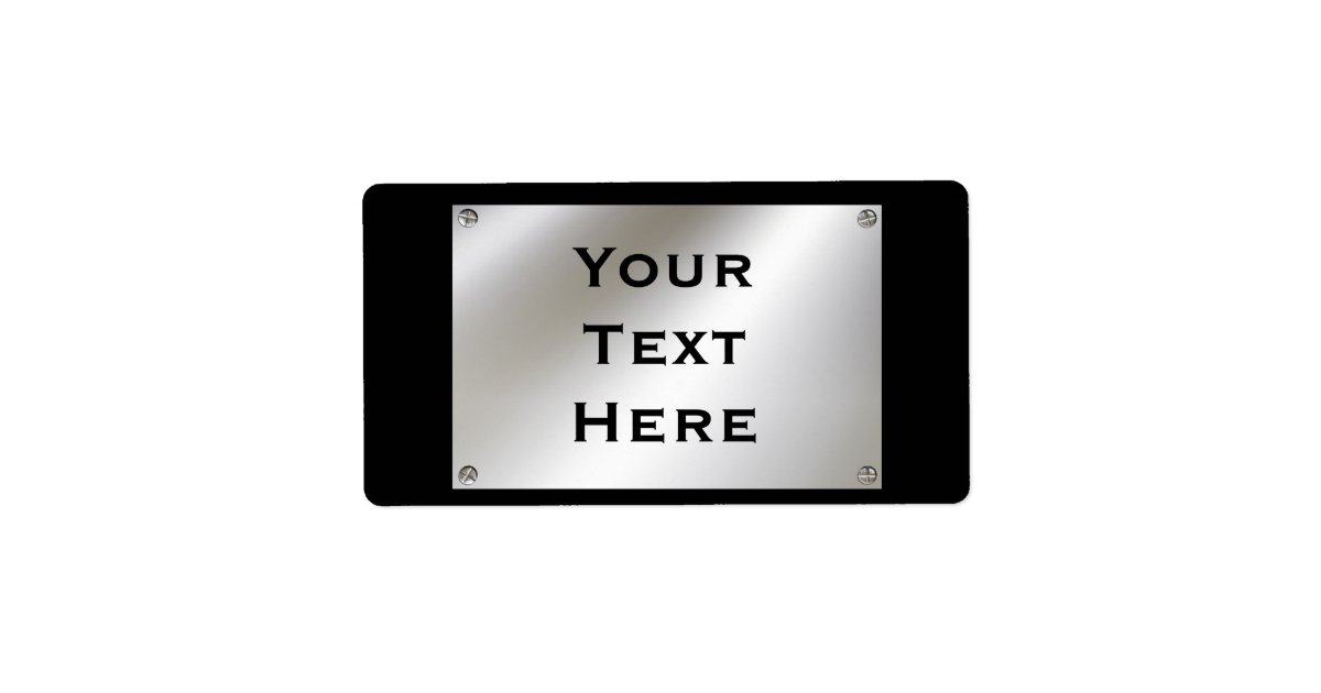 Metal Custom Nameplate Labels | Zazzle