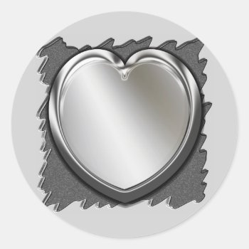 Metal Cut Out With Silver Heart Stickers by MetalShop at Zazzle