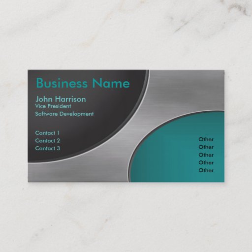 Customizable Metal Cutout Circles business card
