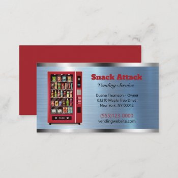 Metal Design Food Snack Vendor Vending Service Business Card by tyraobryant at Zazzle