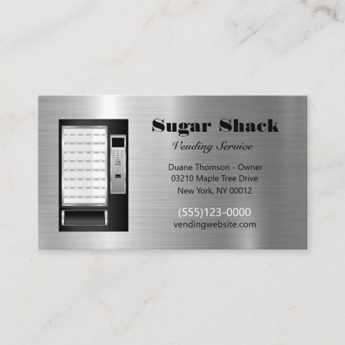 Metal Design Food Snack Vendor Vending Service Business Card