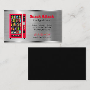 Metal Design Food Snack Vendor Vending Service Business Card