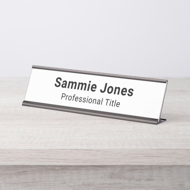 Metal Desk Name Plate for Business Custom Printed (Front)