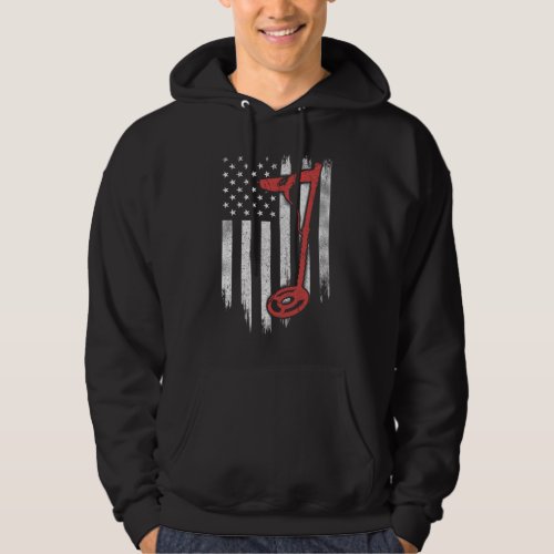 Metal Detecting American Flag Hoodie