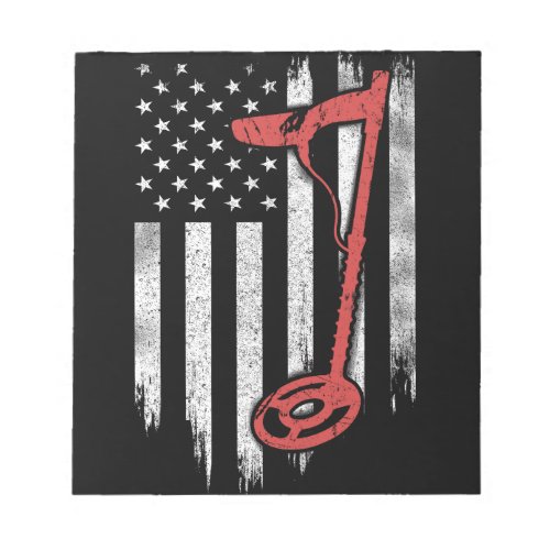 Metal Detecting American Flag Notepad