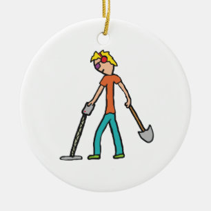 Metal Detecting Ceramic Ornament