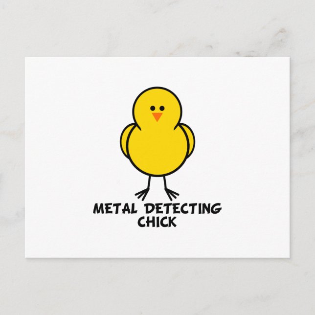 Metal Detecting Chick Postcard (Front)