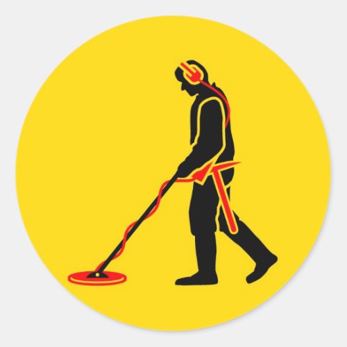 Metal Detecting Classic Round Sticker