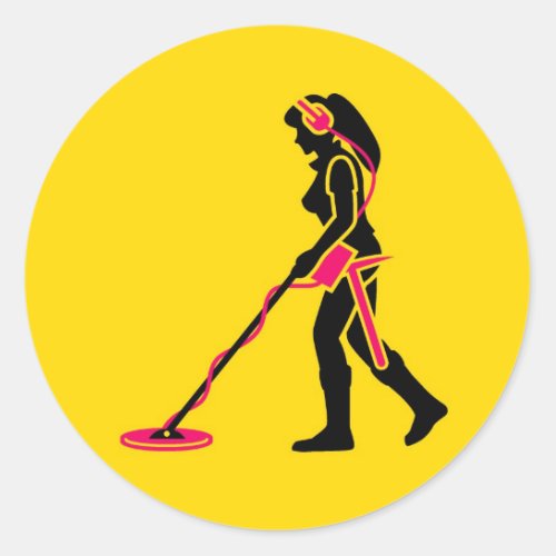 Metal Detecting Classic Round Sticker