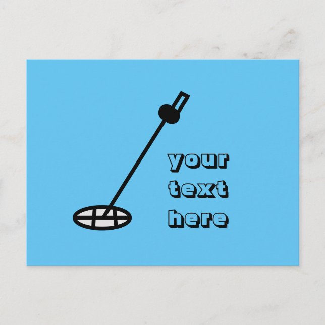 metal detecting detector, custom text  postcard (Front)