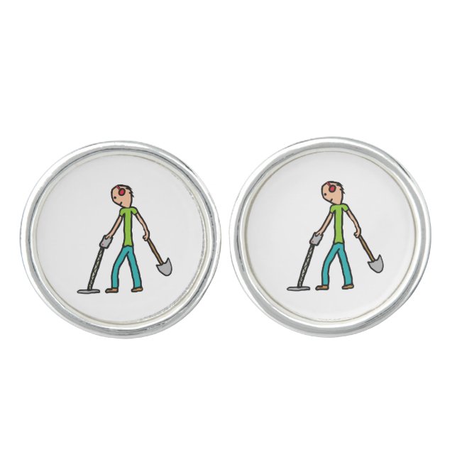 Metal Detecting Detectorist Cufflinks (Front)