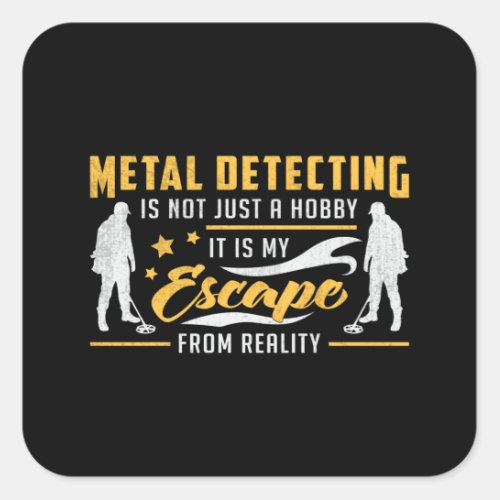 Metal Detecting Gold Detectorist Gift Idea Square Sticker