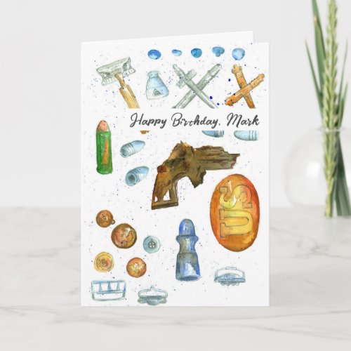 Metal Detecting Happy Birthday Treasure Hunter Card