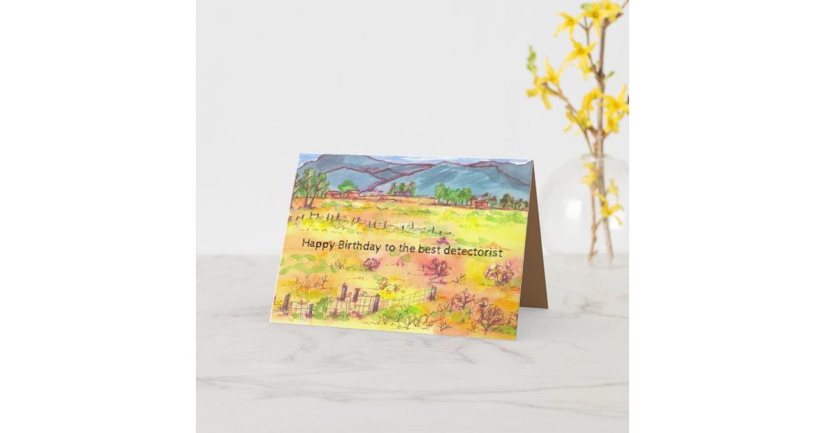 Metal detecting happy birthday treasure hunting card zazzle