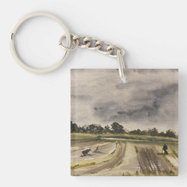 Metal Detecting In The Fields 2 Keychain (Front)
