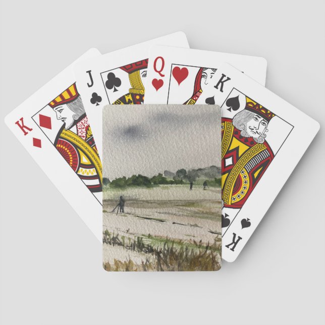 Metal Detecting In The Fields Poker Cards (Back)