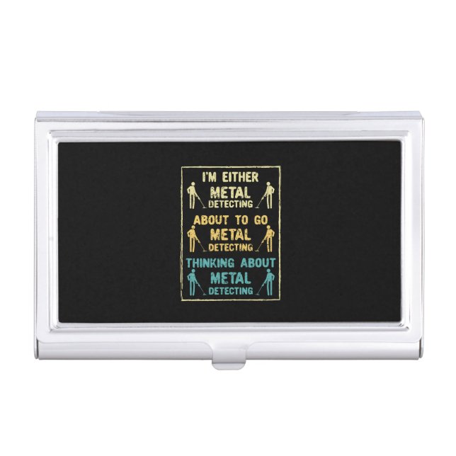 Metal Detecting Metal Detector Business Card Case (Front)
