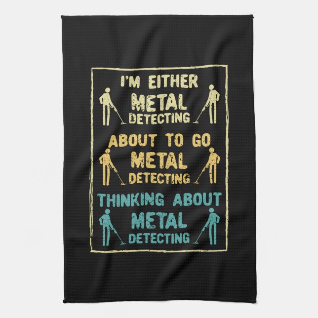Metal Detecting Metal Detector Kitchen Towel (Vertical)