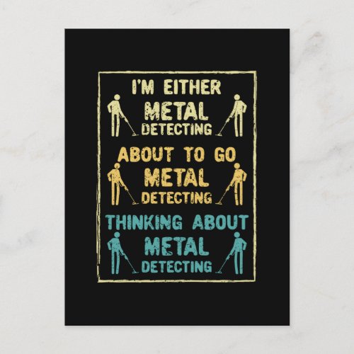 Metal Detecting Metal Detector Postcard