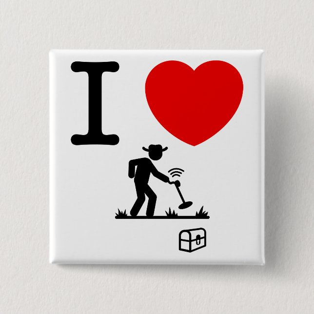 Metal Detecting Pinback Button (Front)