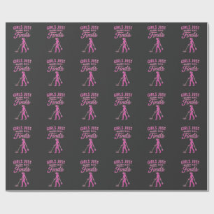 Metal Detecting Pink Lady Wrapping Paper
