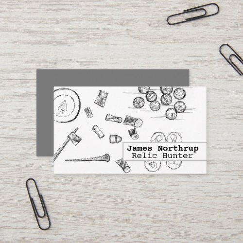 Metal Detecting Relic Treasure Hunter Coins Nails Business Card