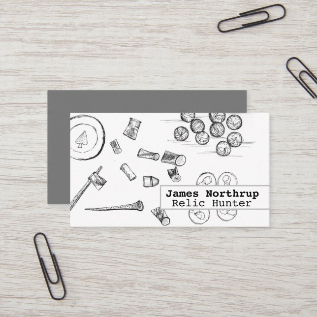 Metal Detecting Relic Treasure Hunter Coins Nails Business Card (Front/Back In Situ)