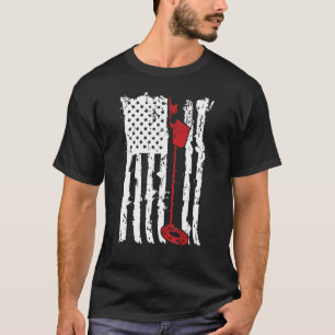 Metal Detector American Flag Vintage Style Us Flag T-Shirt