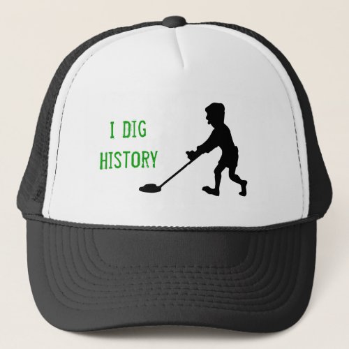 Metal Detector Dig History Silhouette Trucker Hat