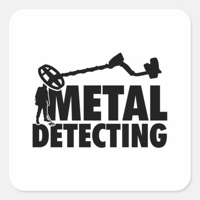 Metal Detector Geocaching | Treasure Hunt Gifts Square Sticker (Front)
