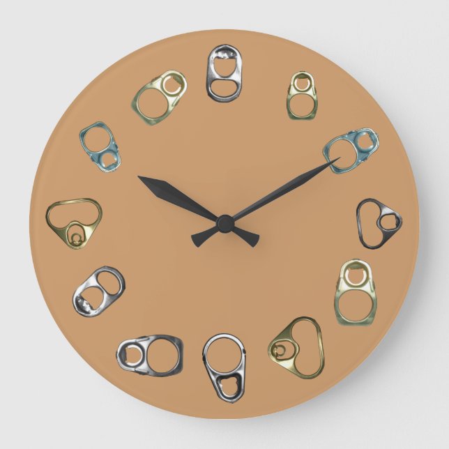 Metal Detector Pull Tabs Treasure Hunter Dirt Fish Large Clock (Front)